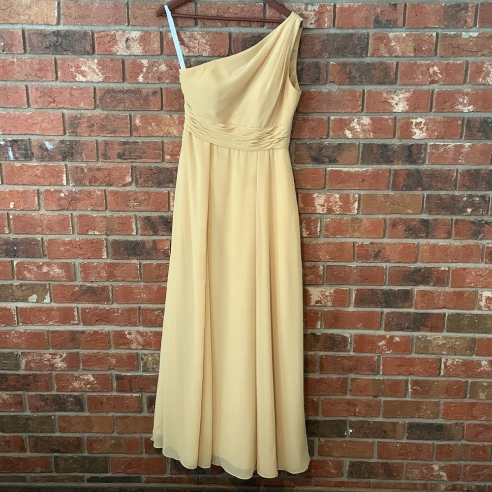 Azazie Yellow One Shoulder Formal Gown
